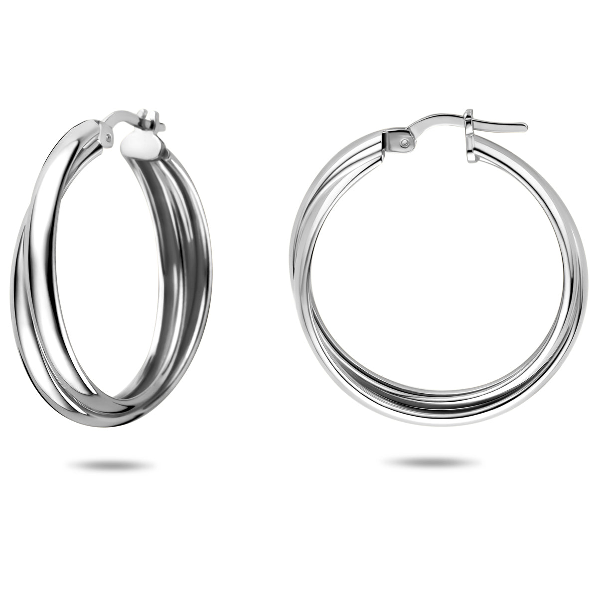 oorringen 27,5 mm zilver gerhodineerd