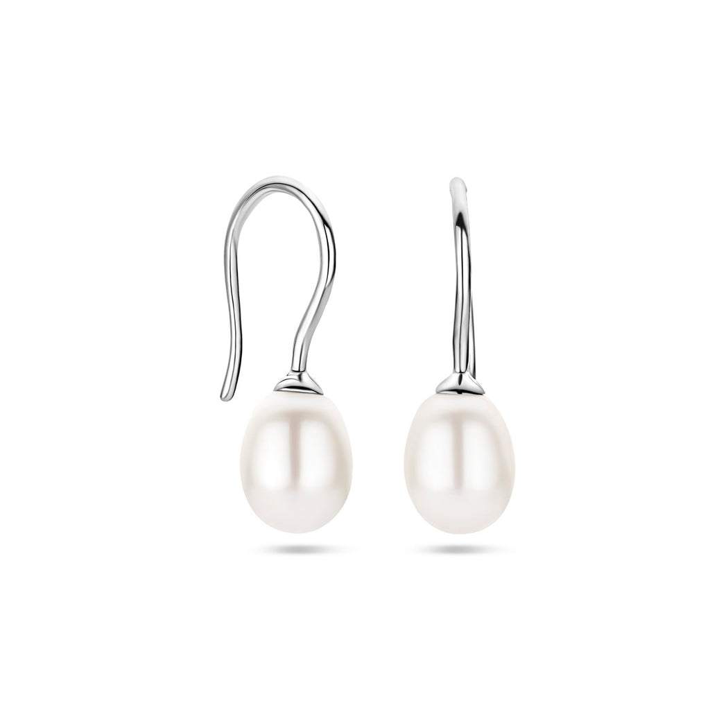 oorhangers parel franse haak 23,5 mm zilver gerhodineerd
