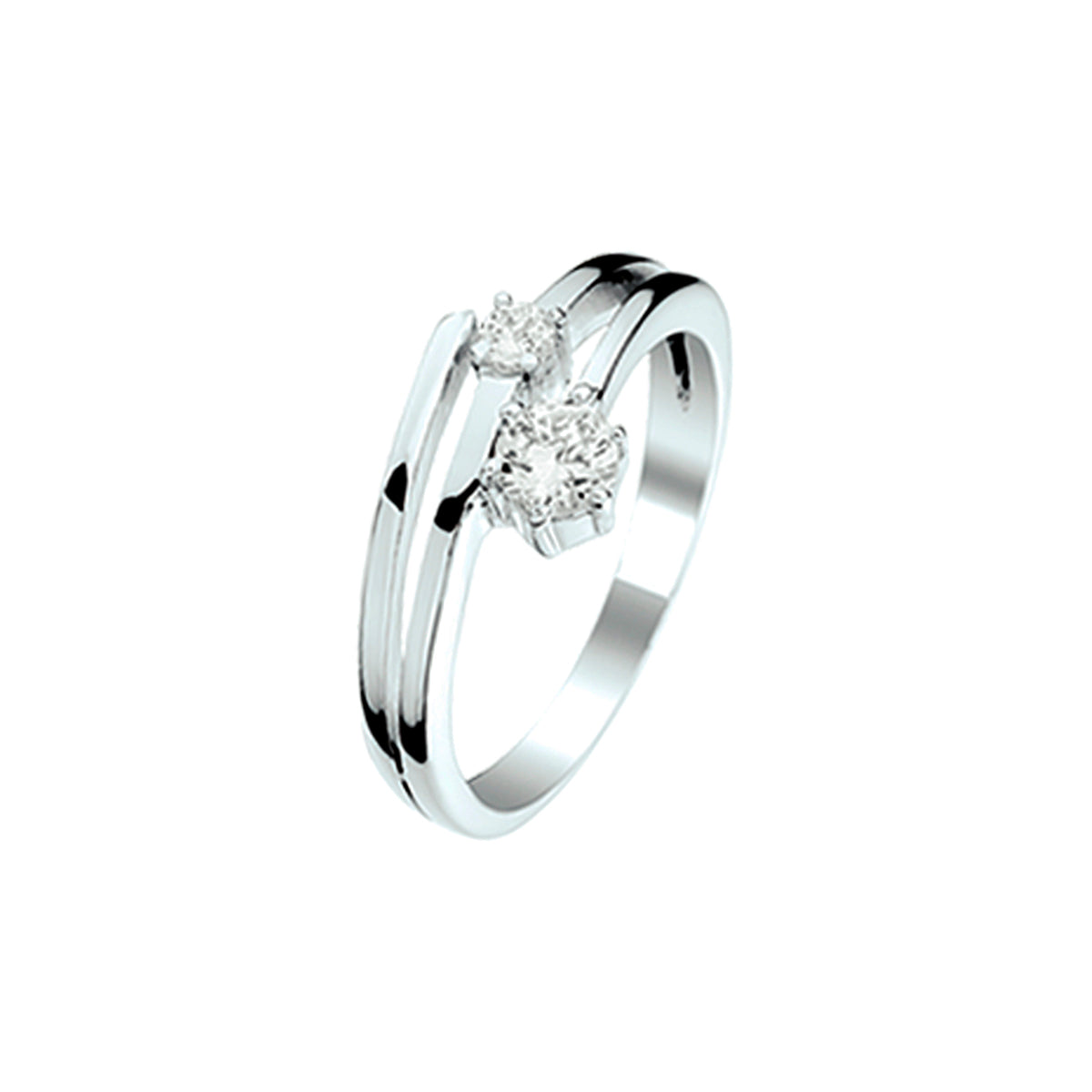 ring zirkonia zilver gerhodineerd