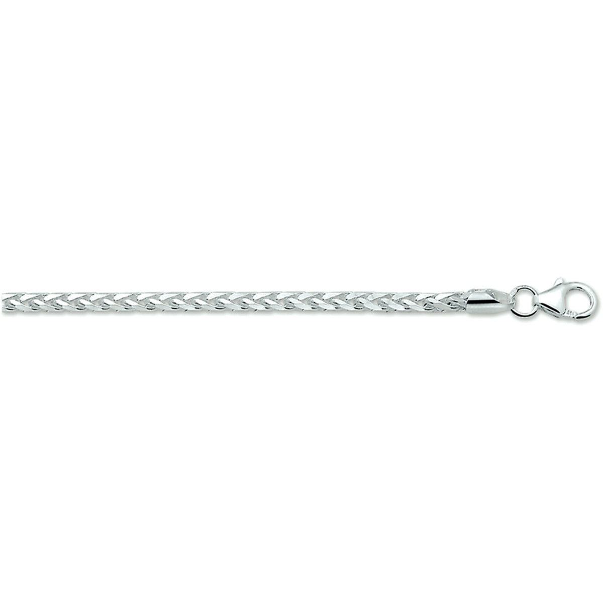 vossestaart geslepen 3,0 mm zilver wit