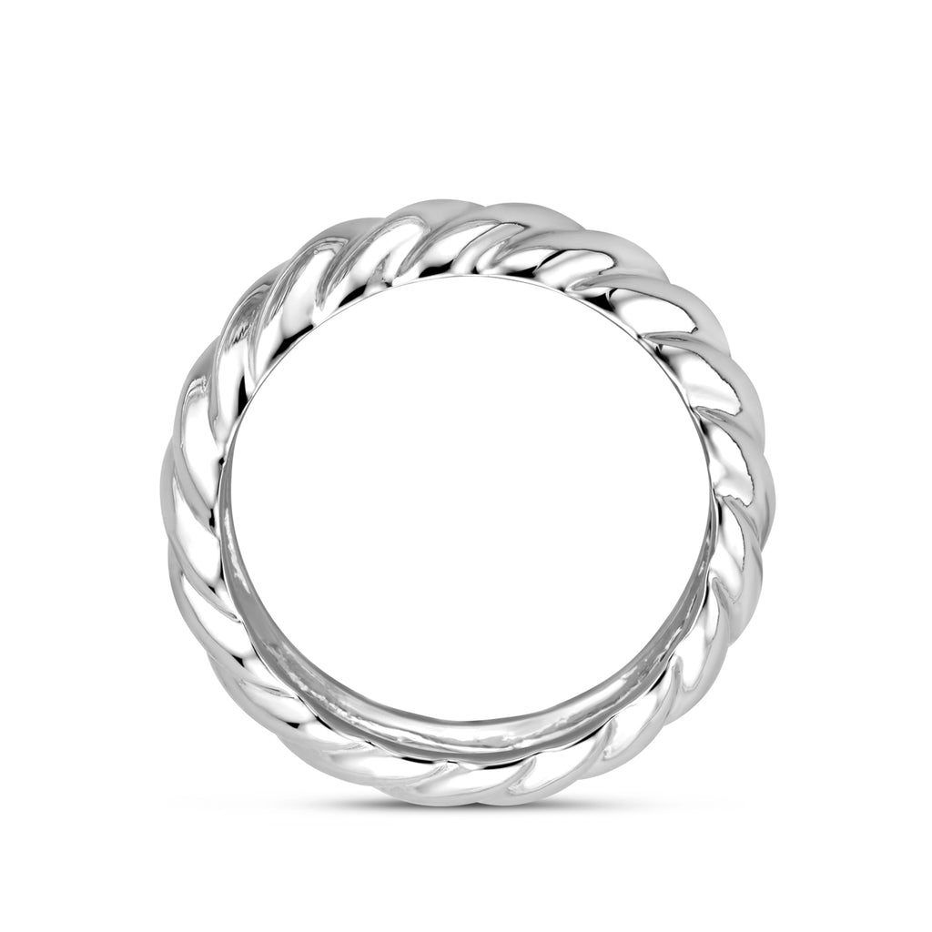 ring gedraaid zilver gerhodineerd