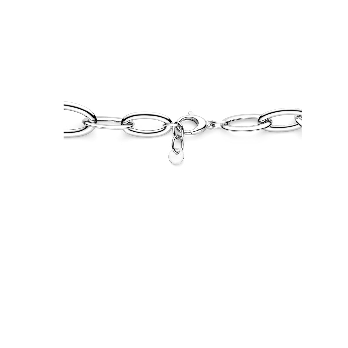 Halskette 19 mm 46 + 2 cm rhodiniertes Silber