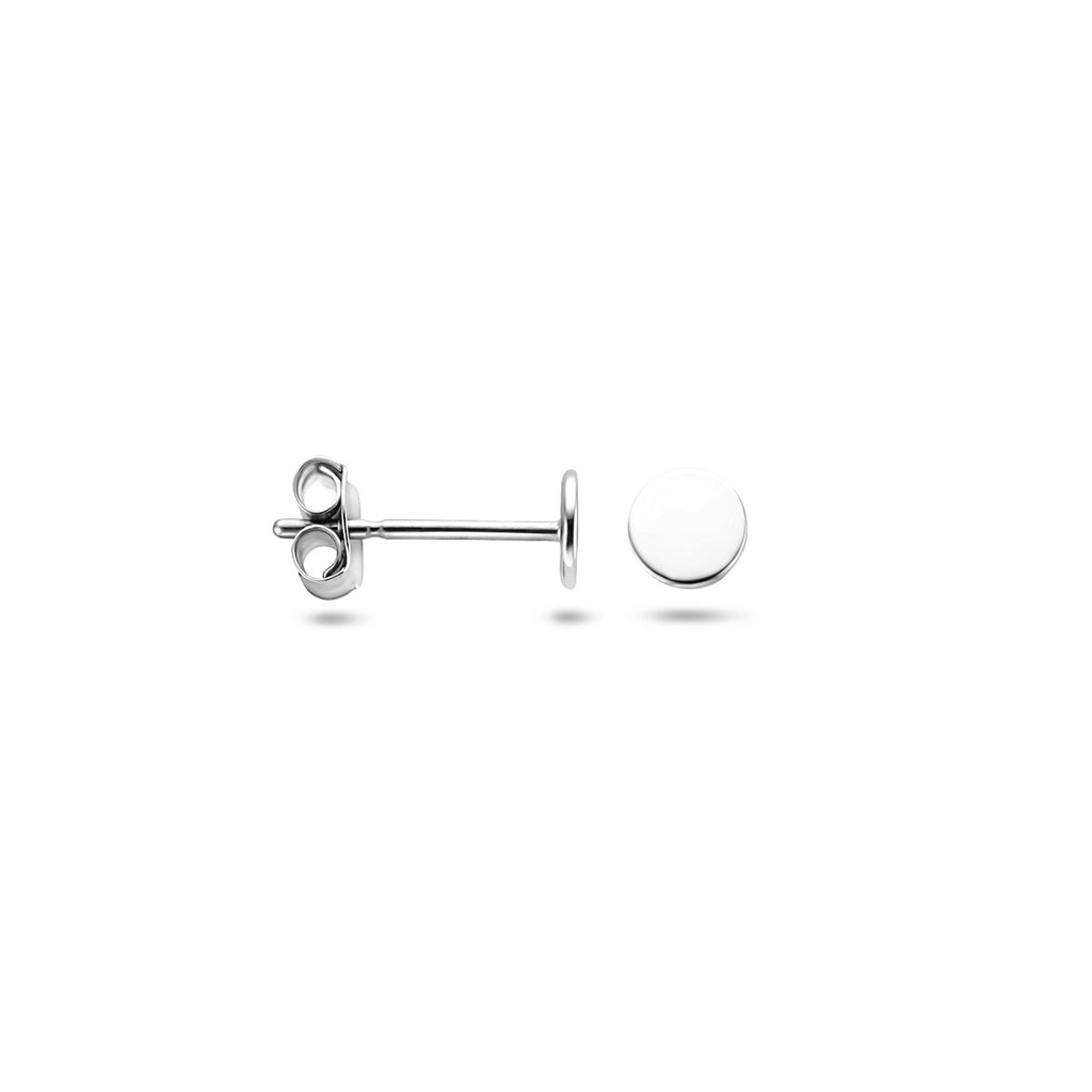 Ohrstecker rund 4 mm 14K Weißgold