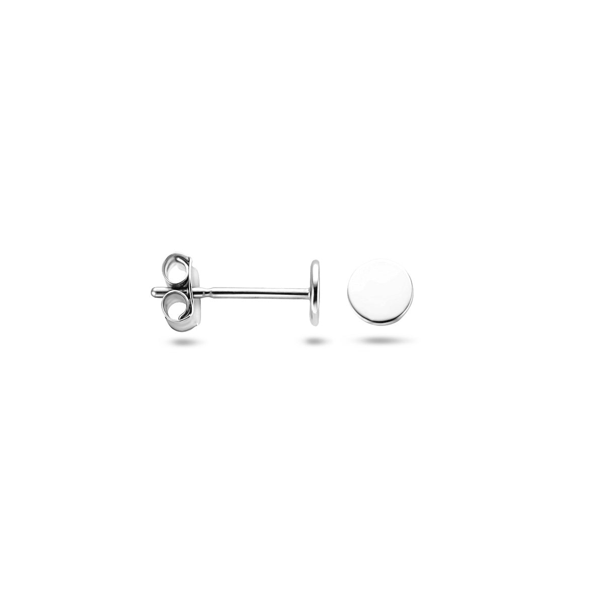 Ohrstecker rund 4 mm 14K Weißgold