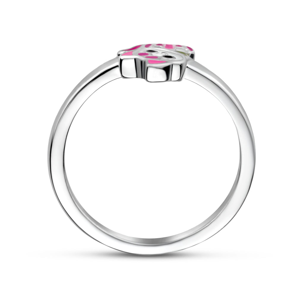 ring emaille poes zilver gerhodineerd