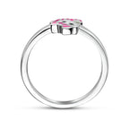 ring emaille poes zilver gerhodineerd
