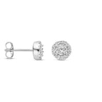 Ohrstecker Zirkonia 6 mm Silber rhodiniert
