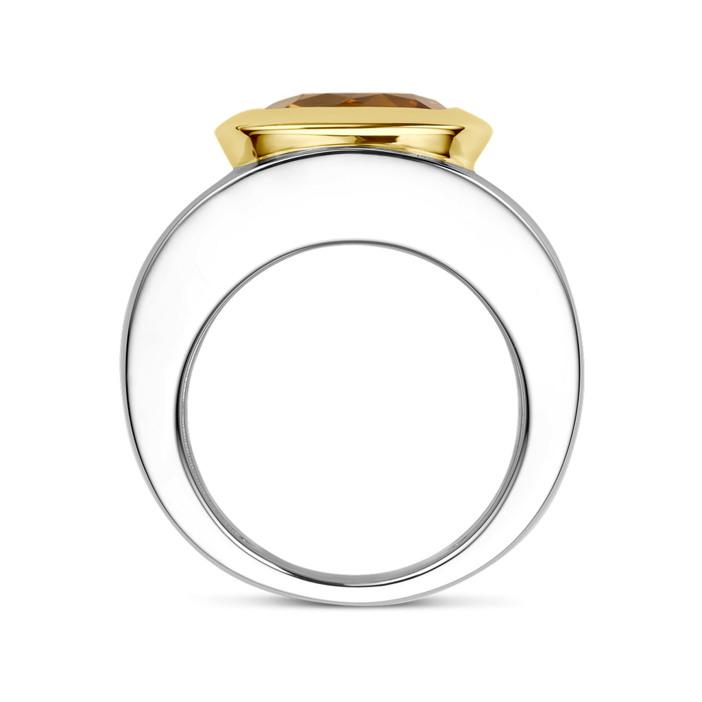 ring citrien 14K goud en zilver