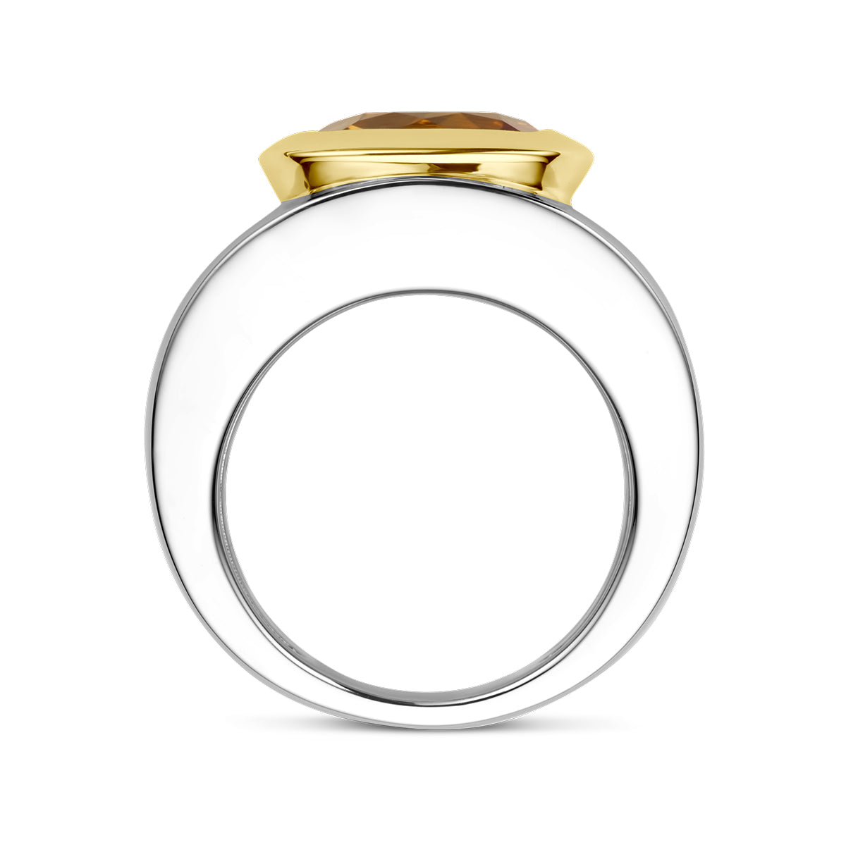 ring citrien 14K goud en zilver