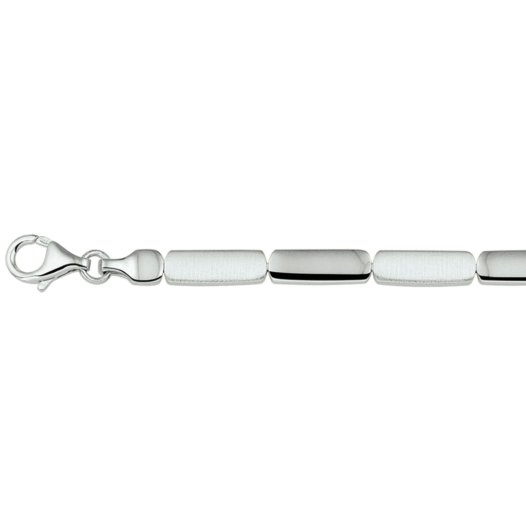 Armband poly/matt 5,2 mm 19 cm Silber rhodiniert