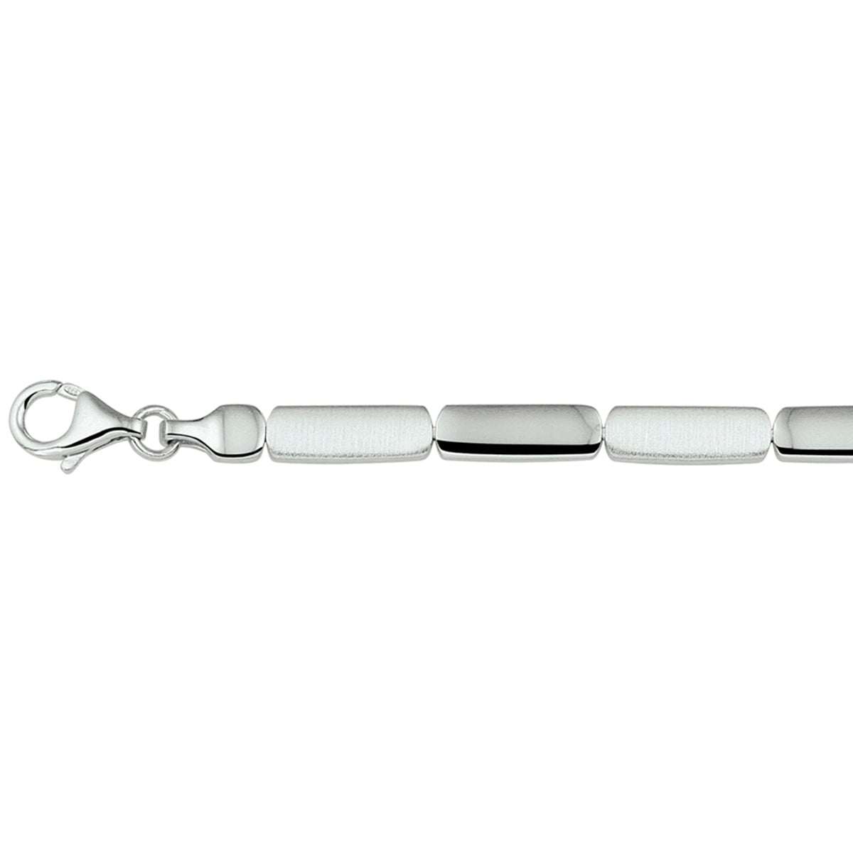 Armband poly/matt 5,2 mm 19 cm Silber rhodiniert