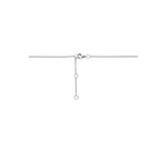 collier druppel zirkonia 41 - 43 - 45 cm zilver gerhodineerd