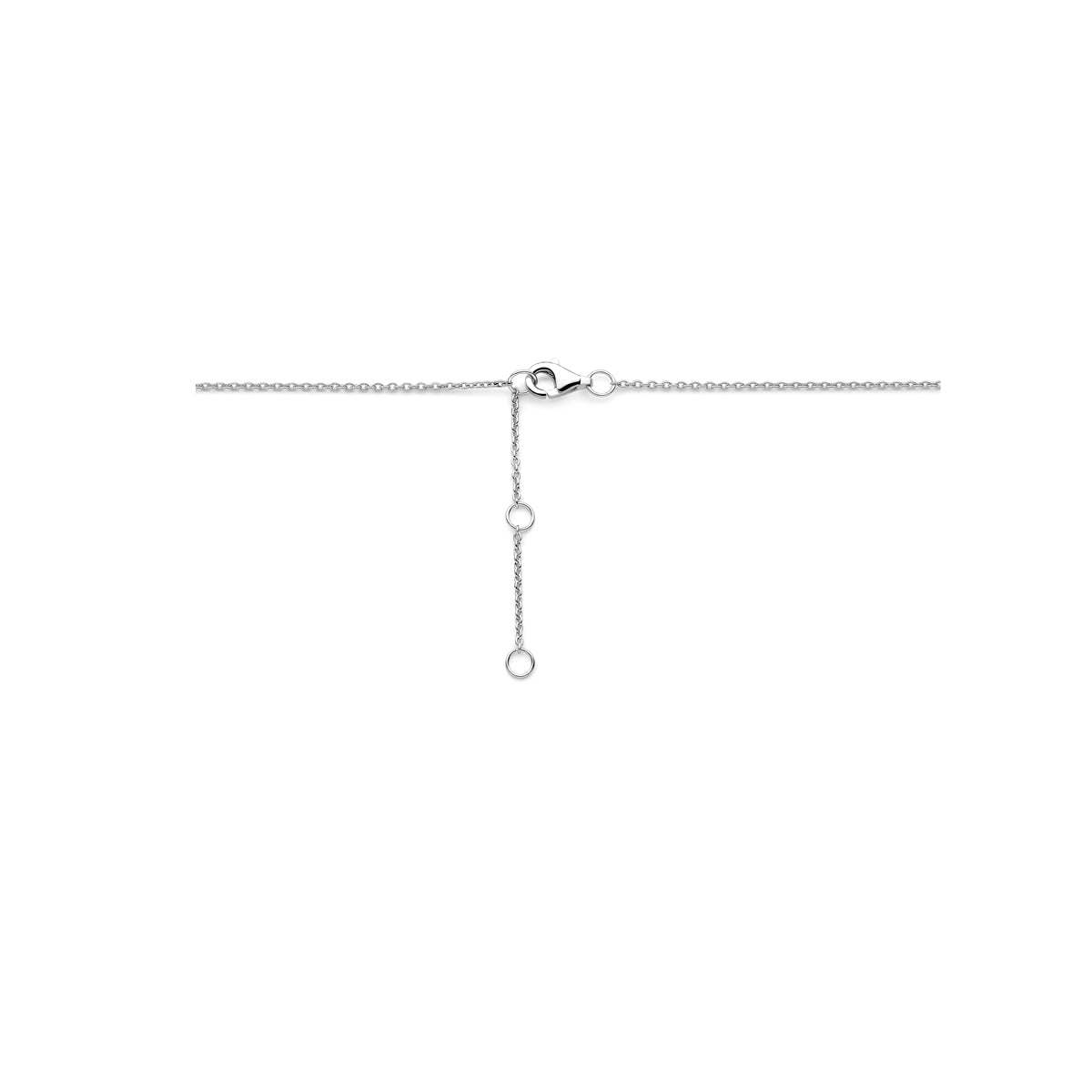 collier druppel zirkonia 41 - 43 - 45 cm zilver gerhodineerd
