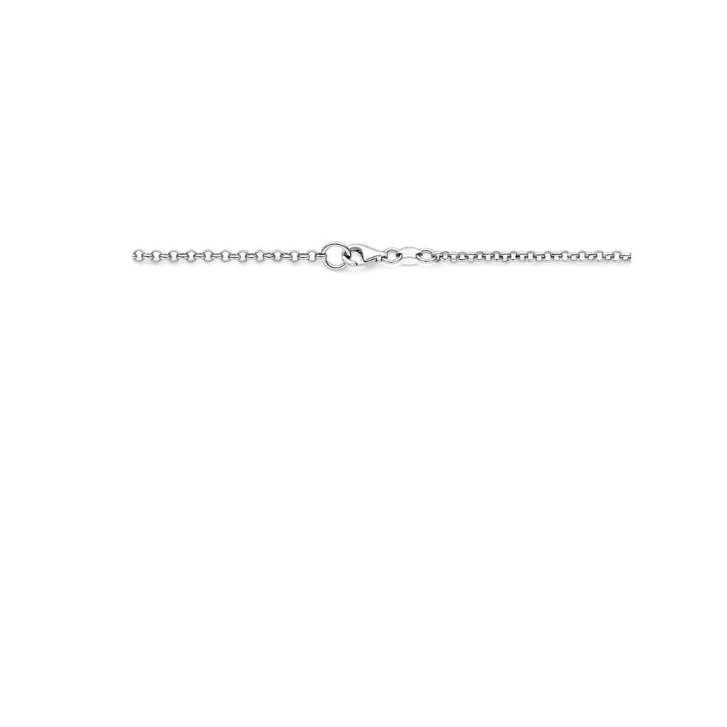 Jasseron-Halskette mit Konnektor 46 cm rhodiniertes Silber