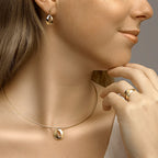 hanger 14K geelgoud - druppel/komma/pegel