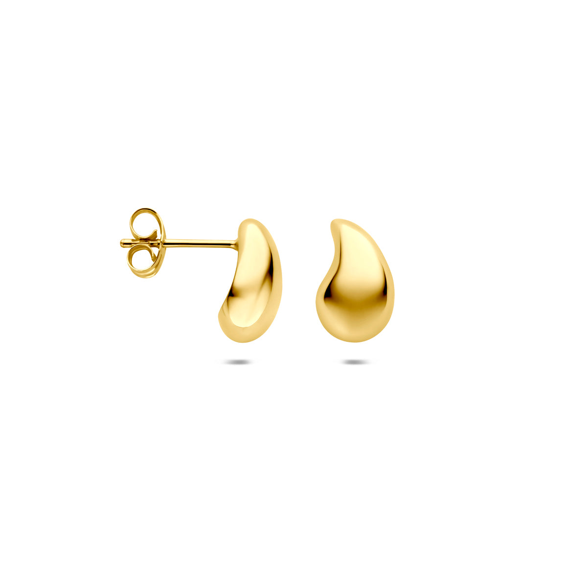 Ohrstecker Tropfen 9,5 mm 14K Gelbgold