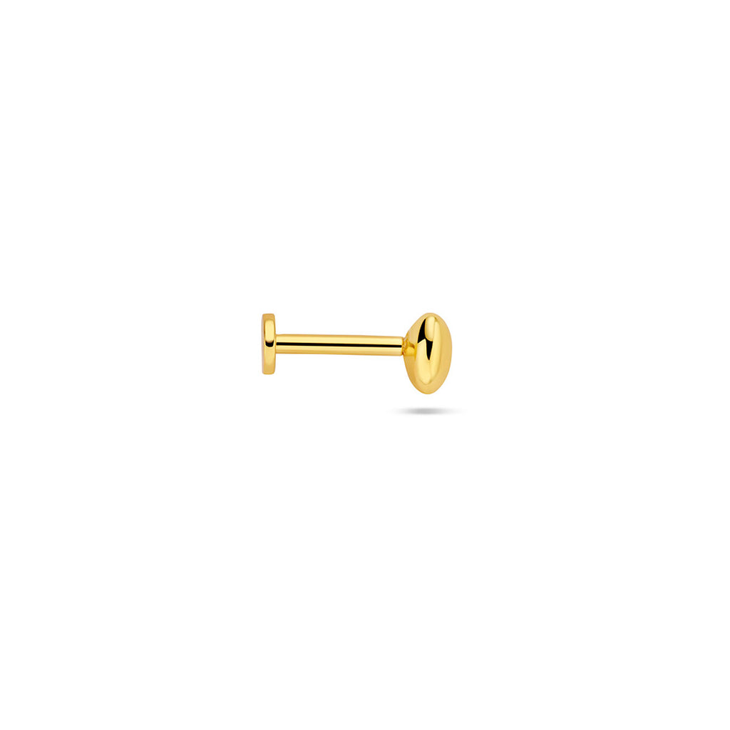 Flat Back Piercing Herz 3,7 mm 1 Mikron Silber vergoldet (gelb)