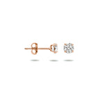 oorknoppen zirkonia 4 mm 14K roségoud