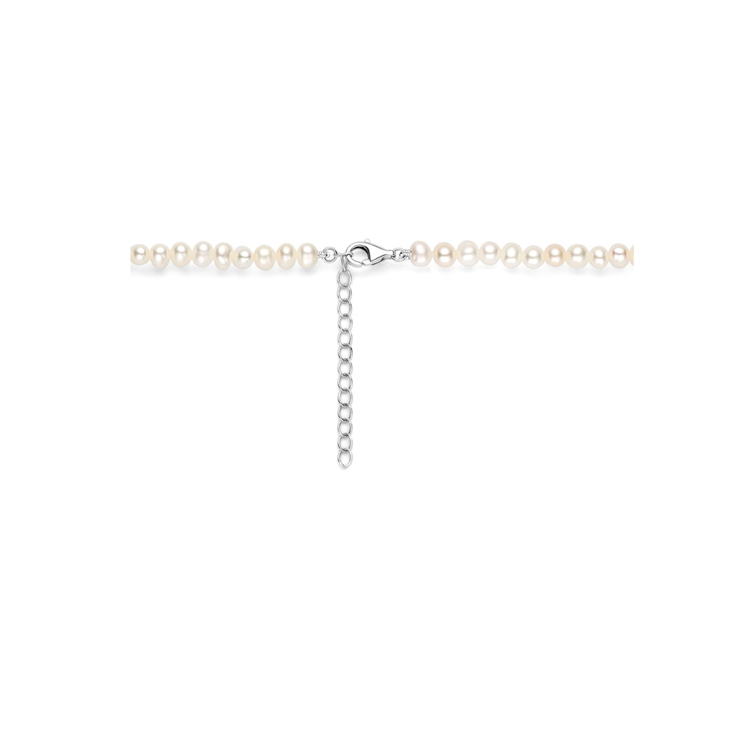 Halskette Perlen 41 + 4 cm Silber rhodiniert
