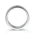 Ring aus schwarzem und weißem Zirkonia, Silber rhodiniert