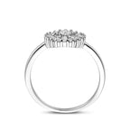 Ring Zirkonia Rosette Silber rhodiniert