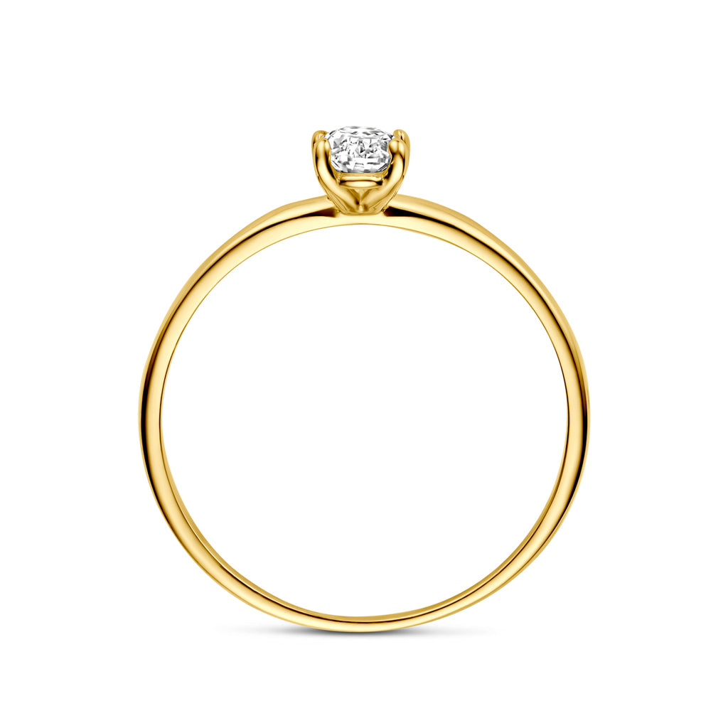 ring zirkonia 14K geelgoud