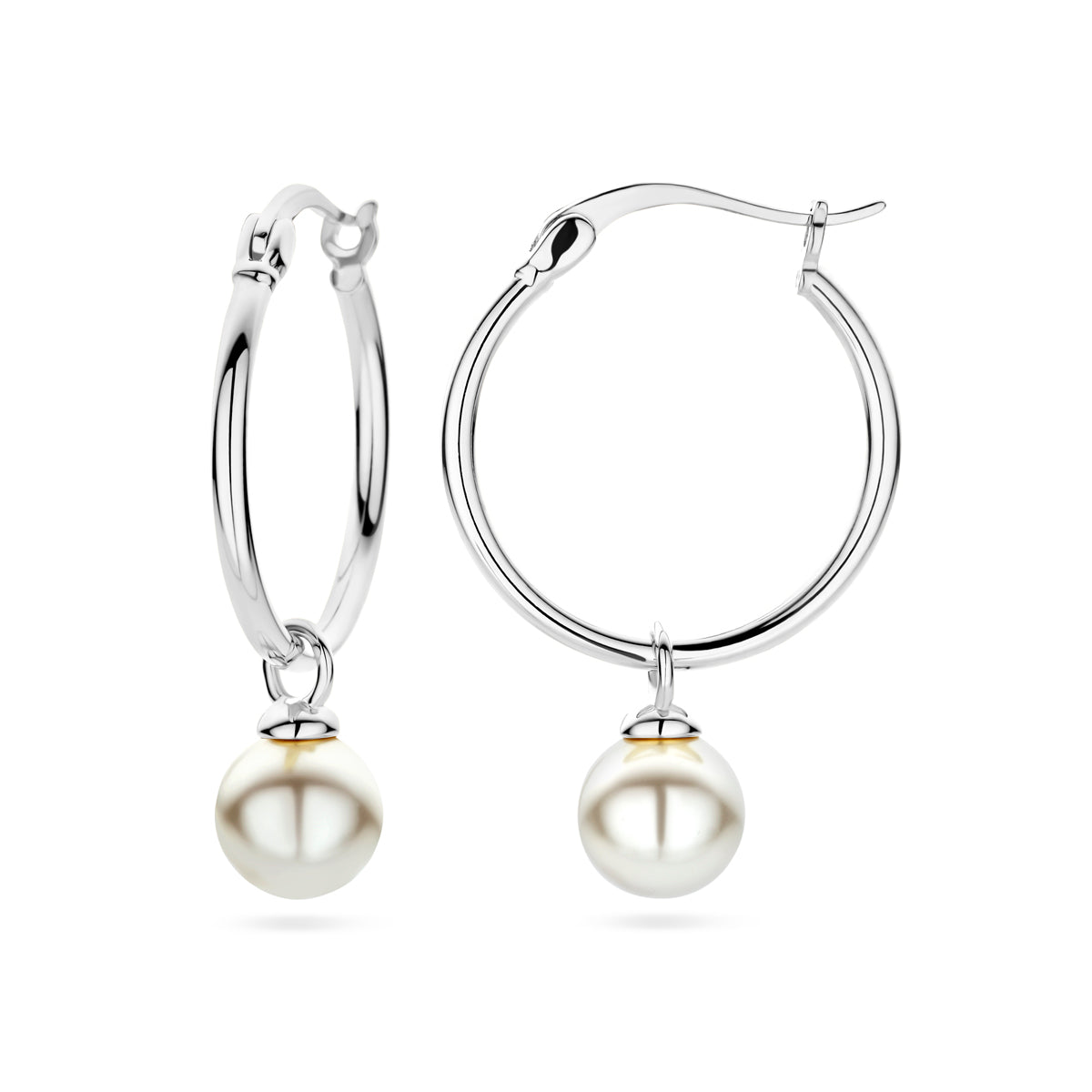 oorringen synth. parel zilver gerhodineerd