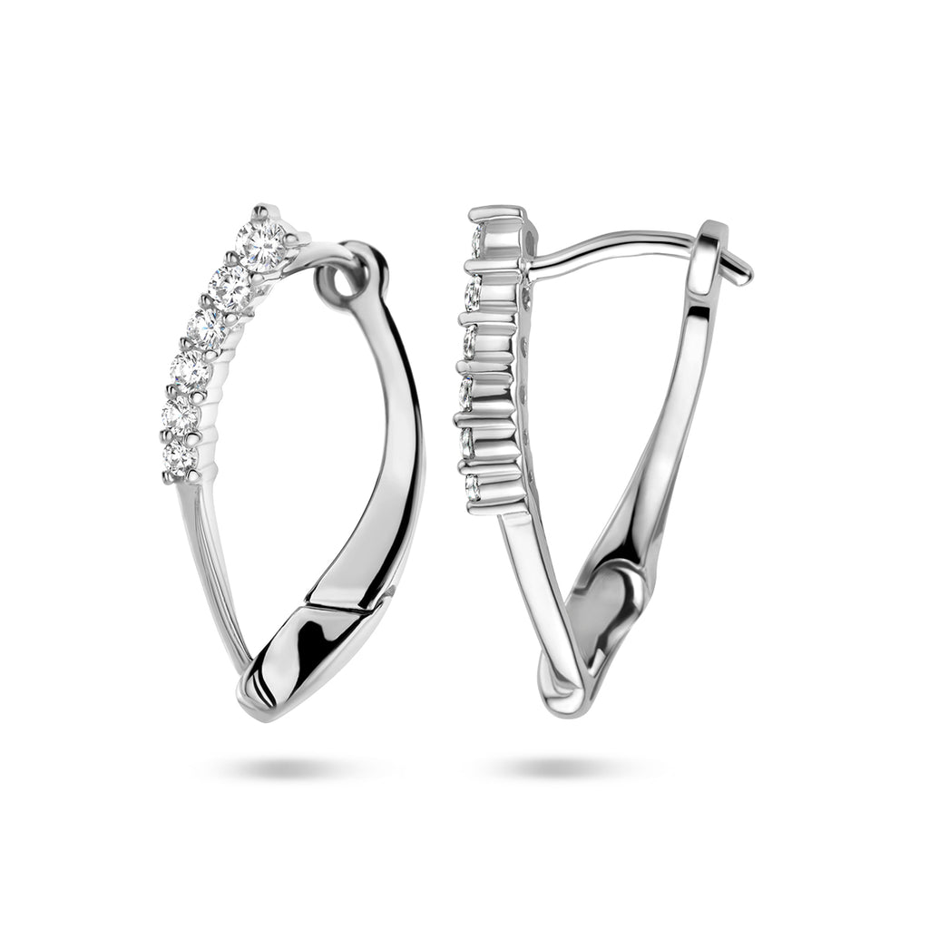 klapoorringen zirkonia zilver gerhodineerd