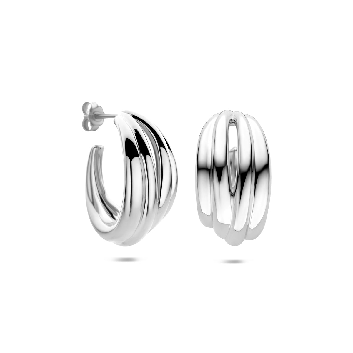 Steckerohrringe 30,5 mm Silber rhodiniert