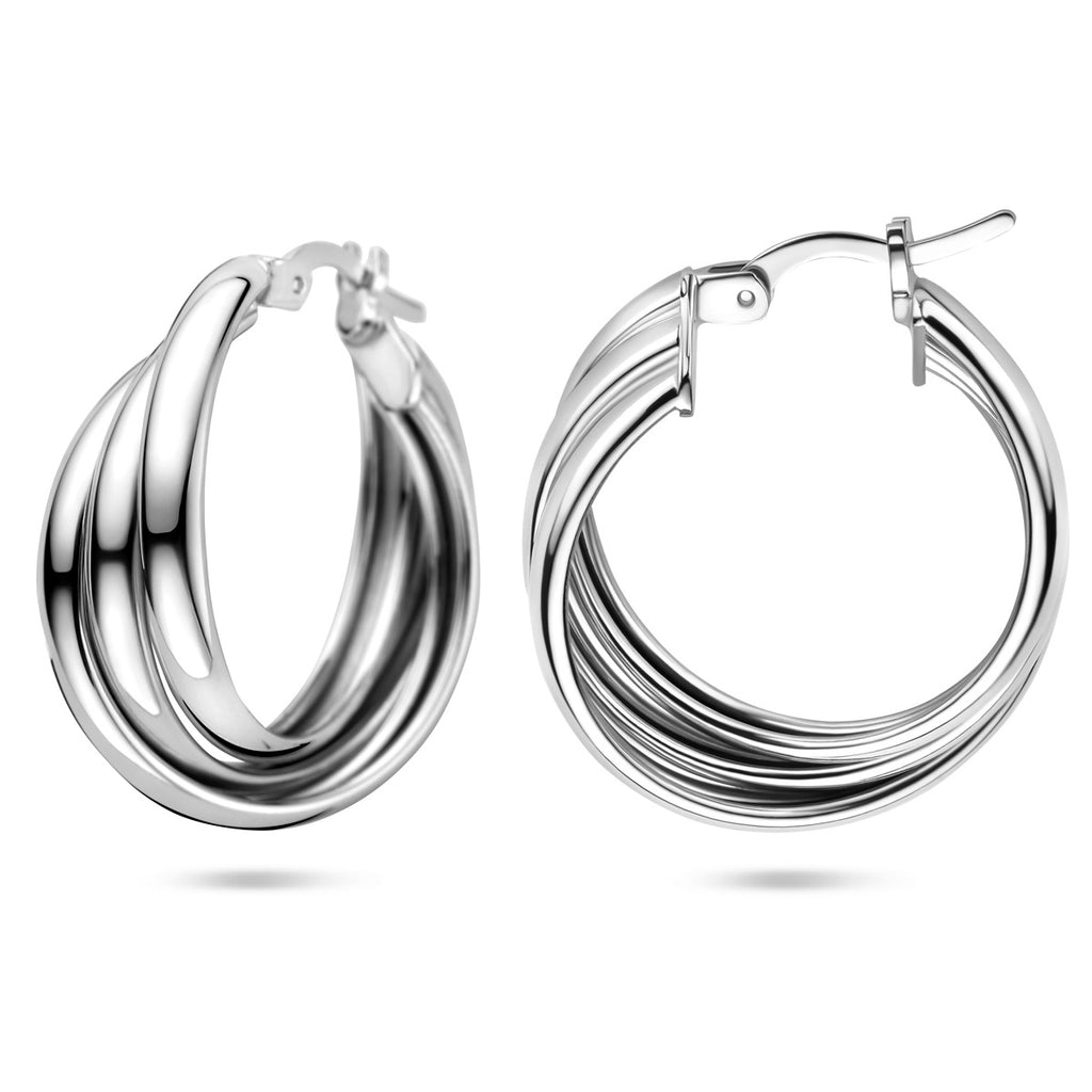 oorringen 26,5 mm zilver gerhodineerd