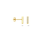 Ohrstecker Balken Zirkonia 8 mm 14K Gelbgold