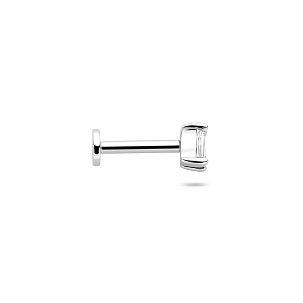 flat back piercing zirkonia 3,5 mm zilver gerhodineerd