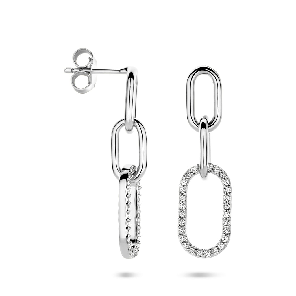 Ohrhänger Zirkonia 30 mm Silber rhodiniert