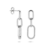 Ohrhänger Zirkonia 30 mm Silber rhodiniert