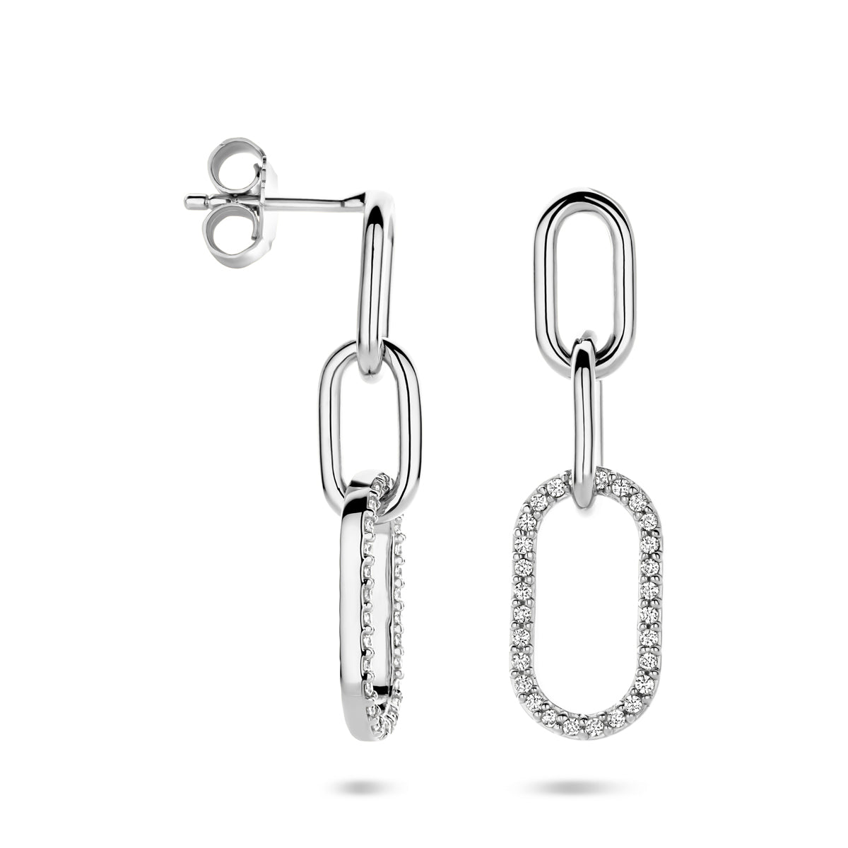 Ohrhänger Zirkonia 30 mm Silber rhodiniert