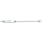 Gravurarmband Gourmet-Kette 4 Seiten geschliffene Platte 4,8 mm Silber weiß