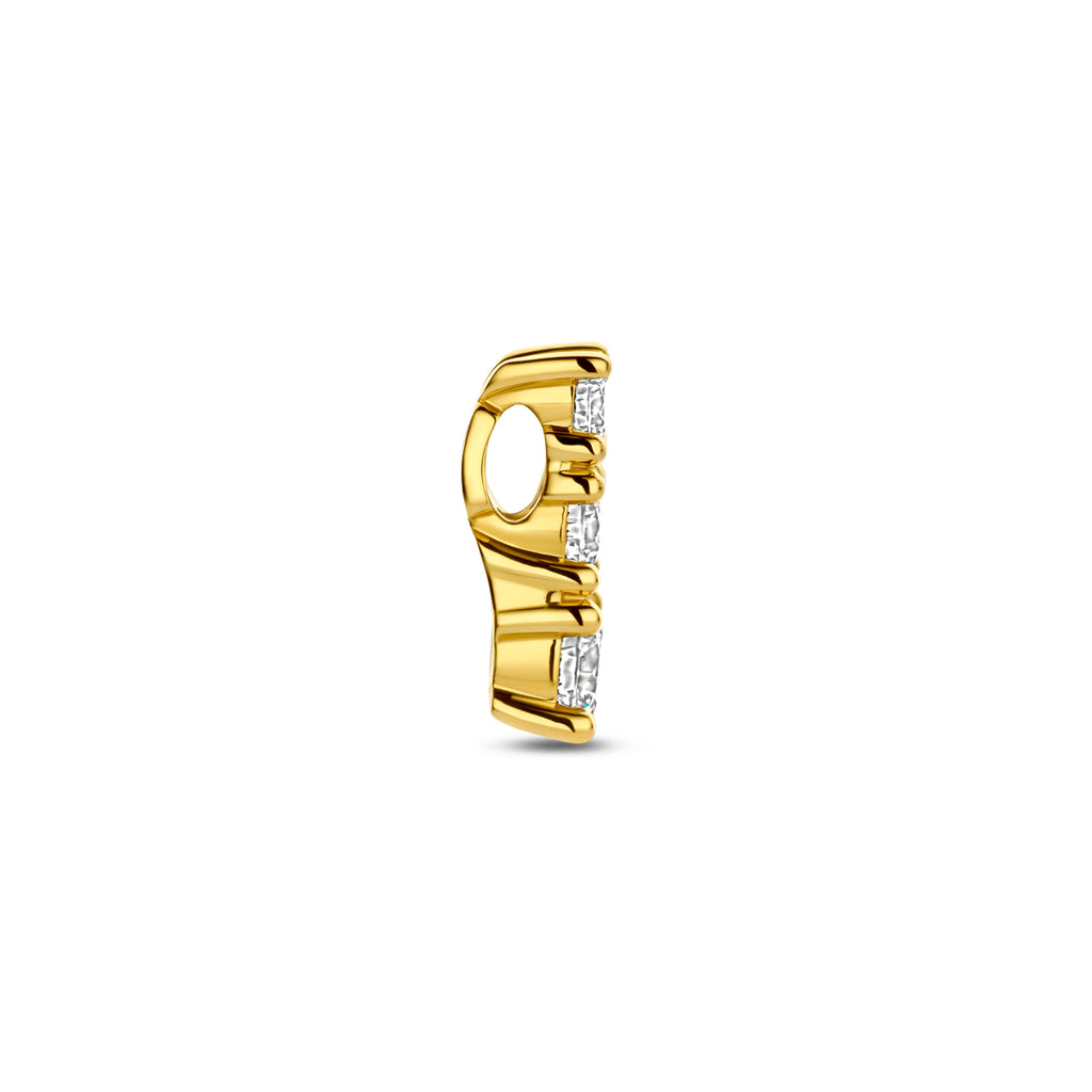 Anhänger Lab Grown Diamant 0,50 ct F VS 12,5 mm 14K Gelbgold