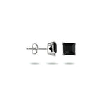 Ohrstecker schwarz Zirkonia Silber rhodiniert