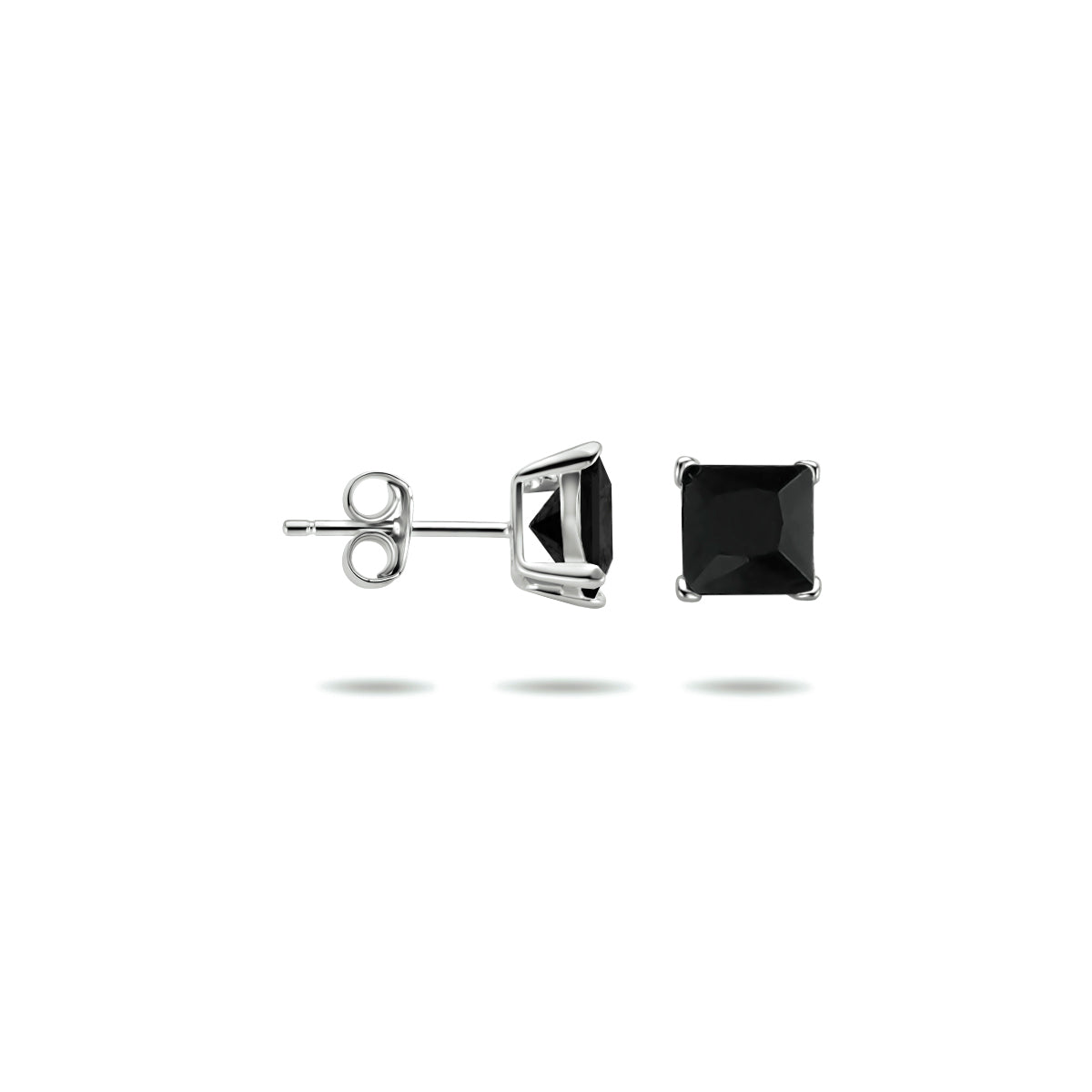 Ohrstecker schwarz Zirkonia Silber rhodiniert