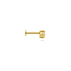 flat back piercing ster zirkonia 1 micron zilver verguld (geel)