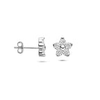 Ohrstecker Blume Zirkonia 8,5 mm Silber rhodiniert