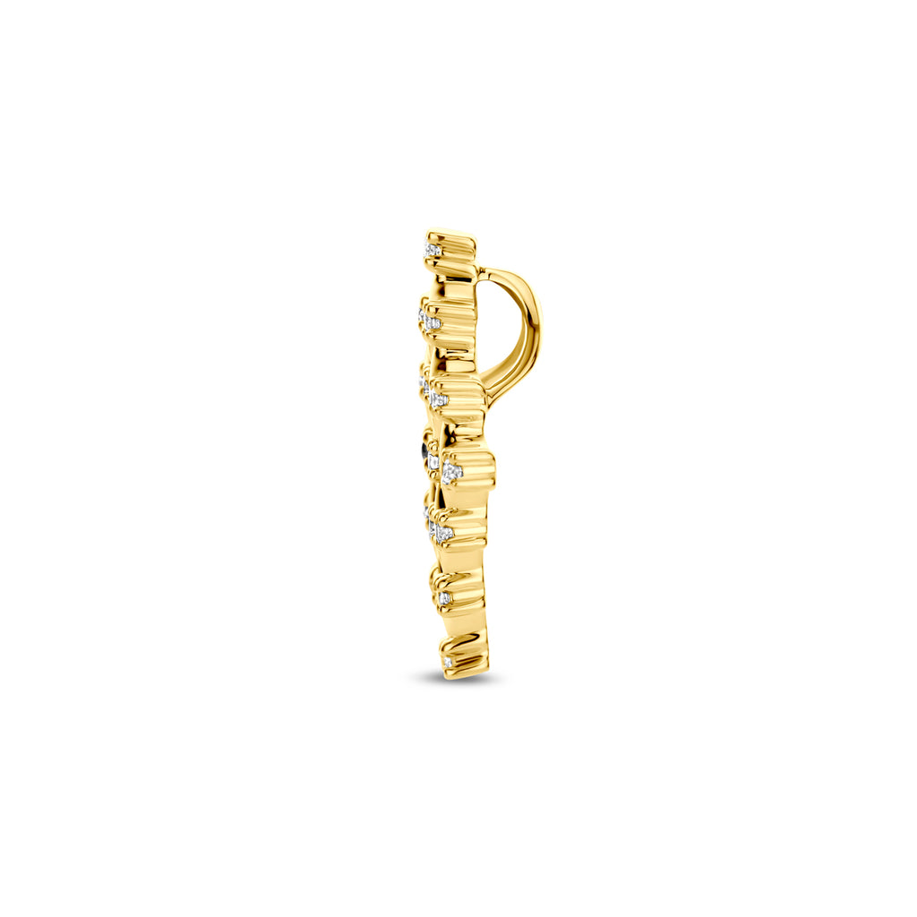 hanger diamant 0.09ct h si 17 mm 14K geelgoud - ruit