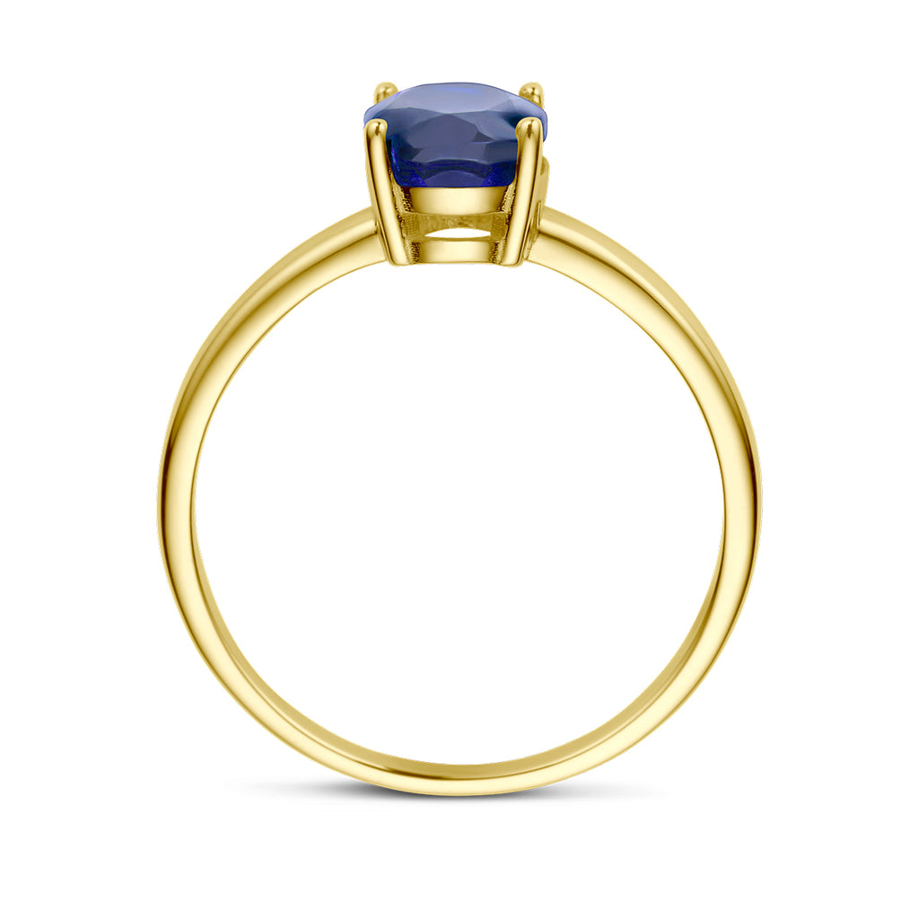 ring saffier 14K geelgoud