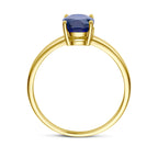 ring saffier 14K geelgoud