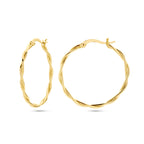 oorringen gedraaide buis 2,0 mm 1 micron zilver verguld (geel)