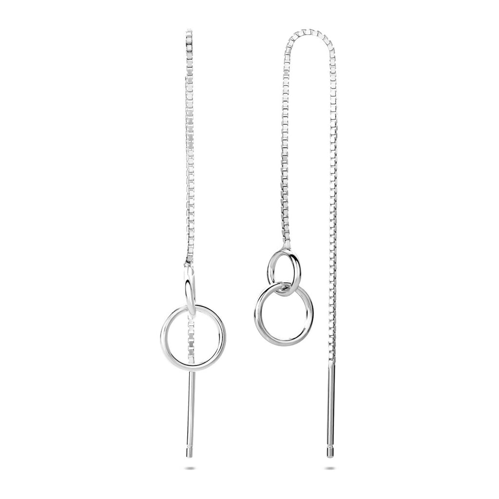 doortrekoorbellen ringetjes 95 mm zilver gerhodineerd - rondje,bolletje,ringetje,draad