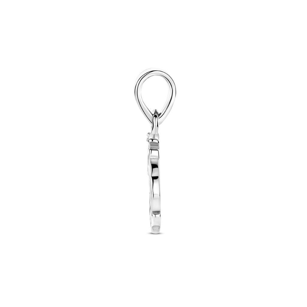 hanger emaille eenhoorn 16 mm zilver gerhodineerd
