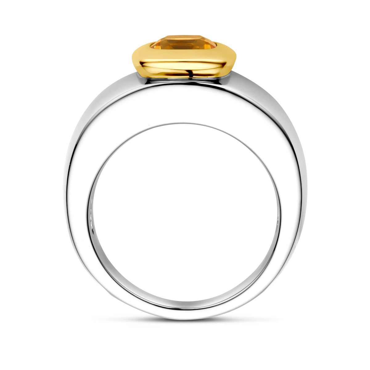 ring citrien goud met zilver