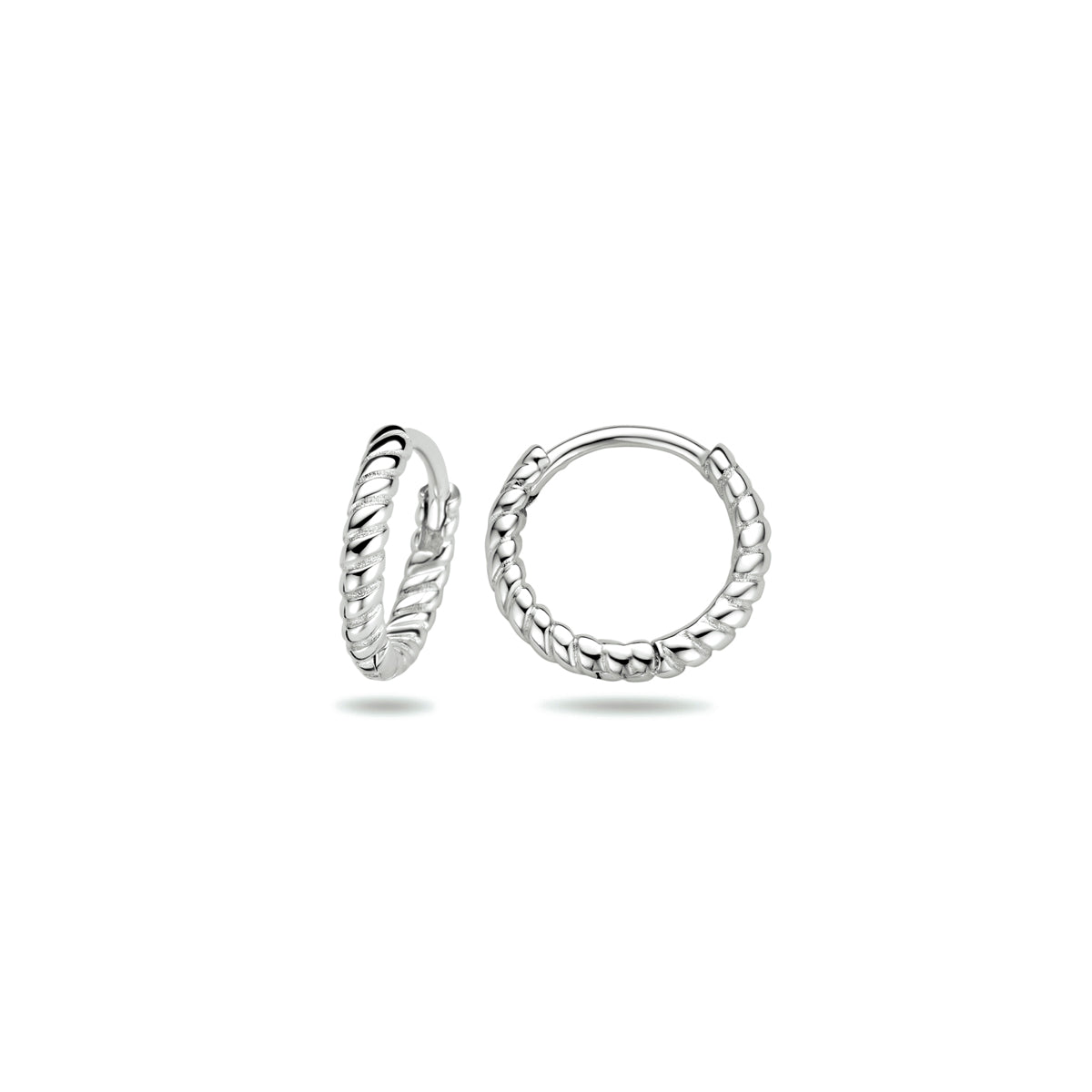 klapoorringen gedraaid 11 mm zilver gerhodineerd