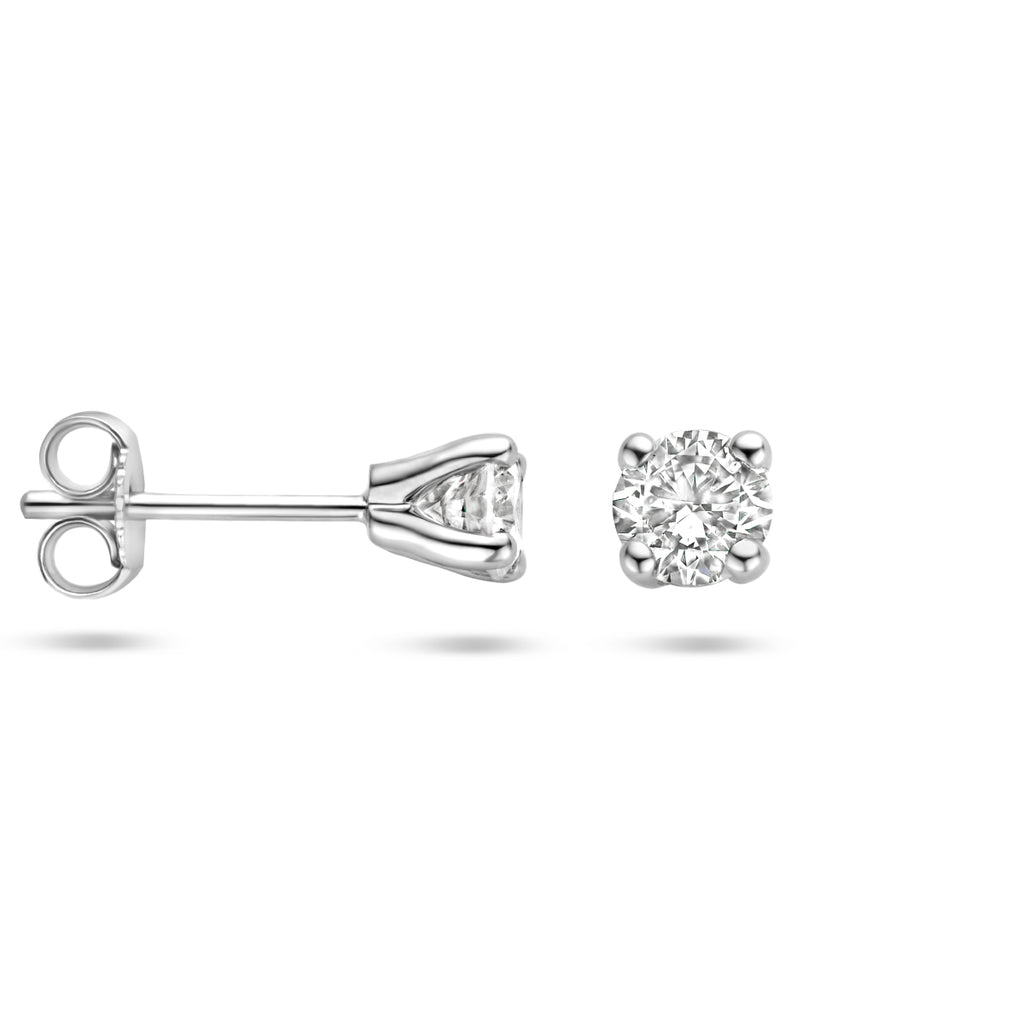oorknoppen lab grown diamant 0.50ct (2x 0.25ct) h si 14K witgoud met palladium